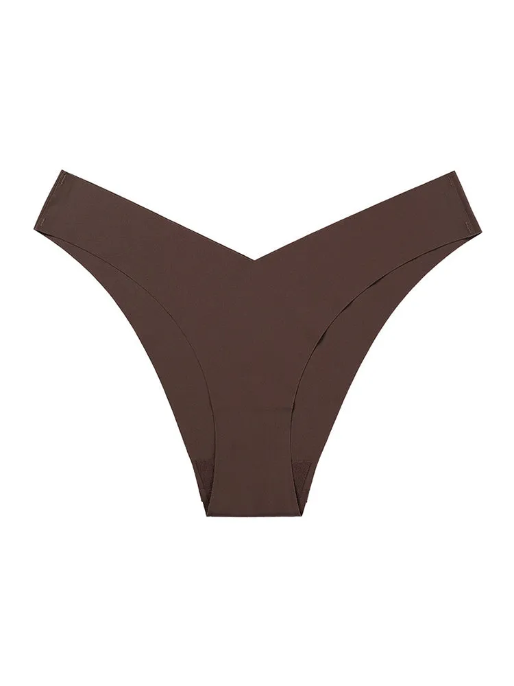 3-Pack Women's V-shaped Waistline Seamless Ice Silk Thong