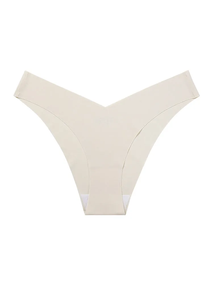 3-Pack Women's V-shaped Waistline Seamless Ice Silk Thong