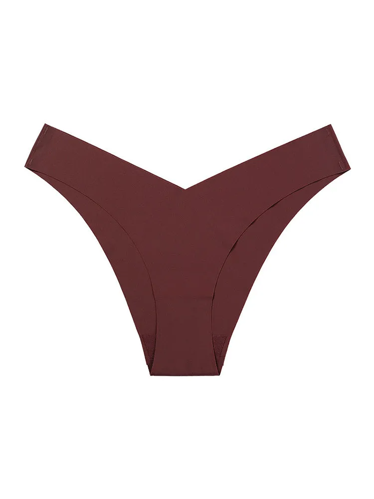3-Pack Women's V-shaped Waistline Seamless Ice Silk Thong
