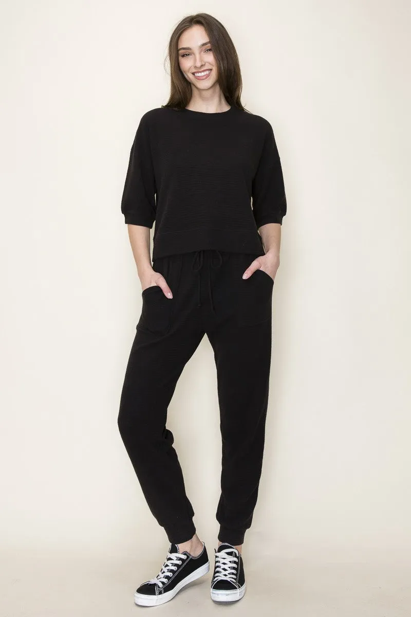 Black Knit Joggers