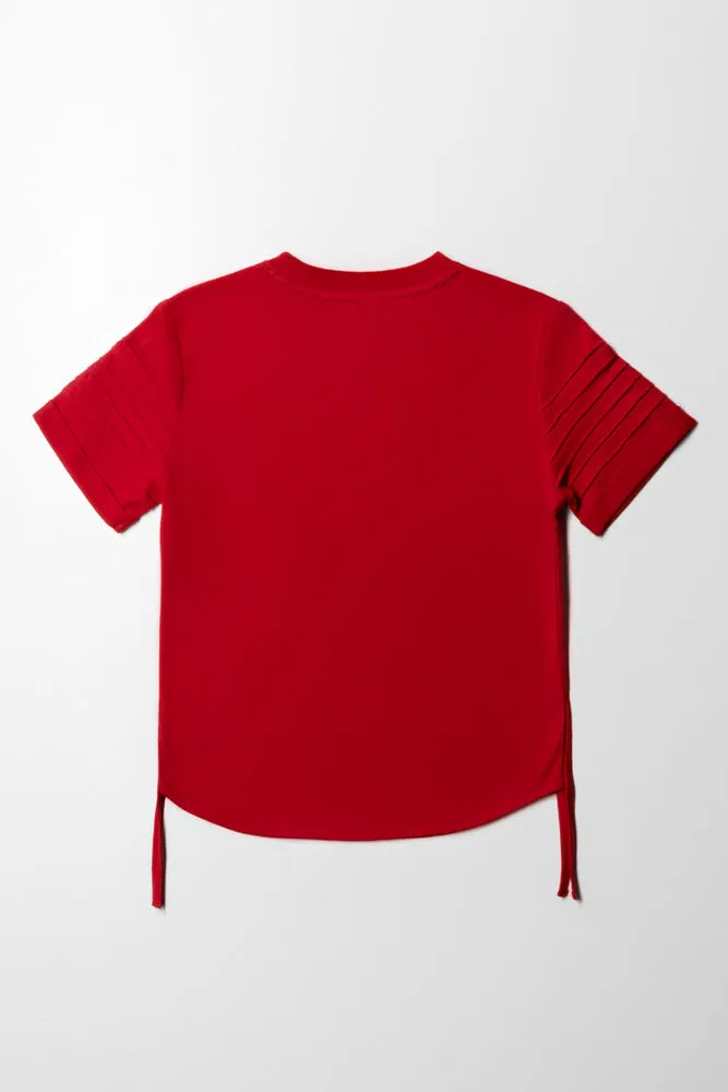 Bmx Side Tuxedo Short Sleeve T-Shirt Red