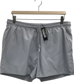 boohooMan Grey Short Length Drawcord Swim Shorts UK L