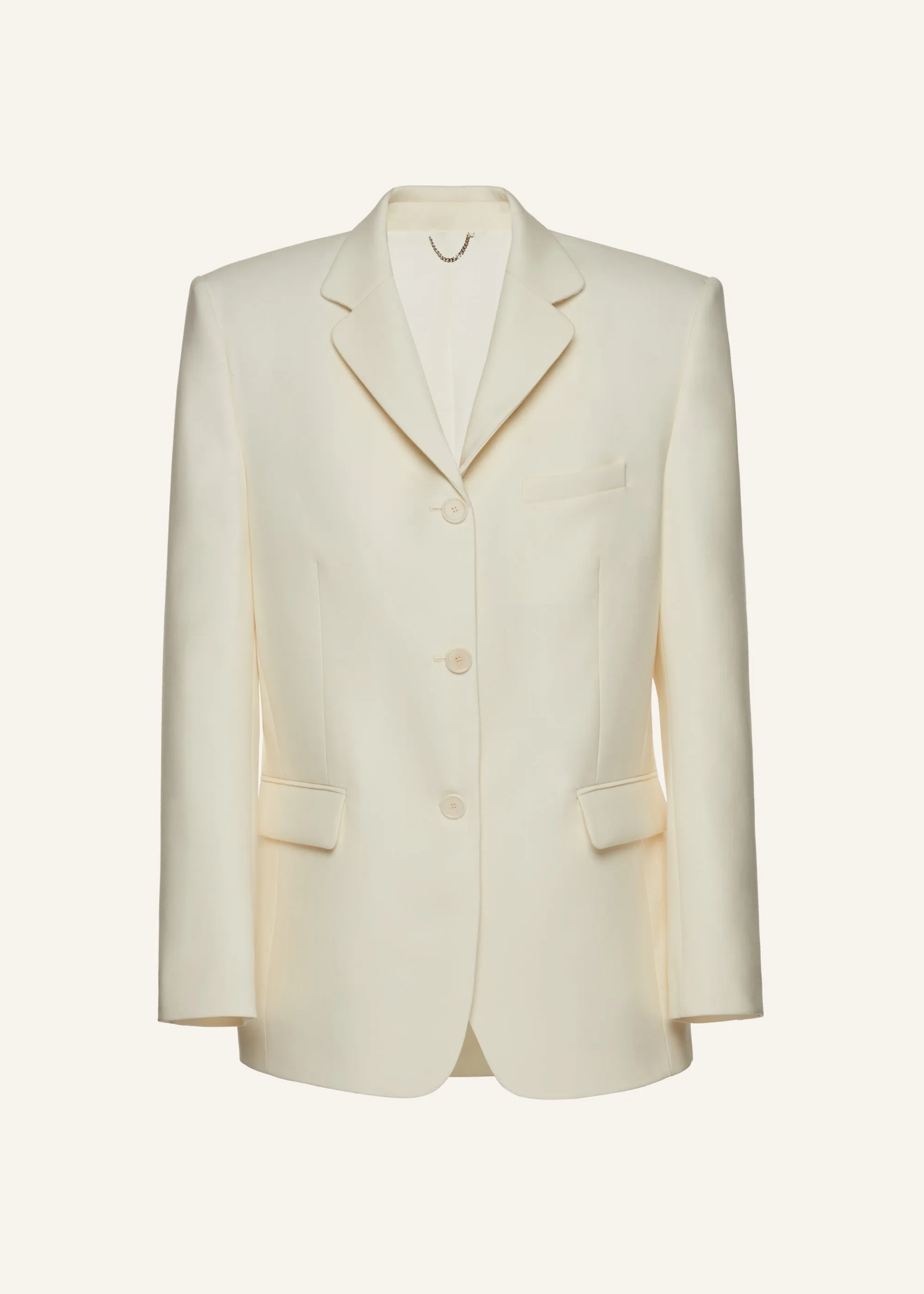 Boxy oversized blazer in cream