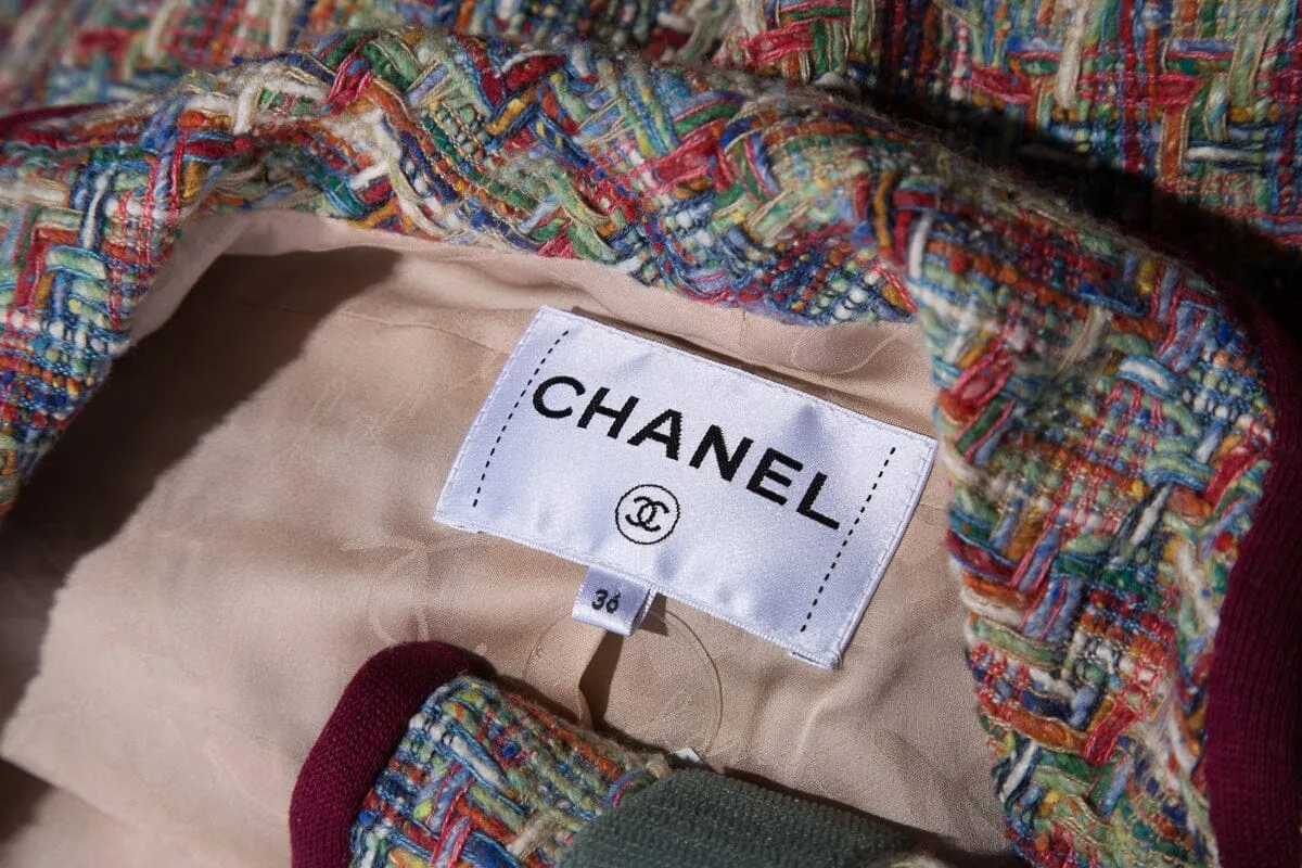 Chanel Multi Color Tweed Velcro Blazer SZ 36