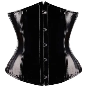 Corset Vinyl with Panties - Medium (Black)