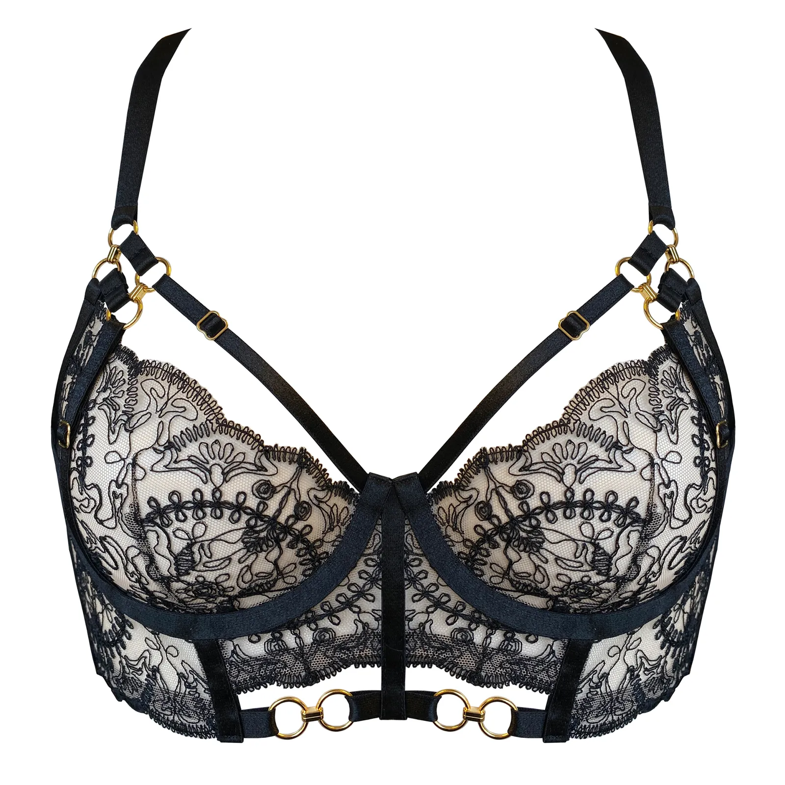 Cymatic bodice bra - black
