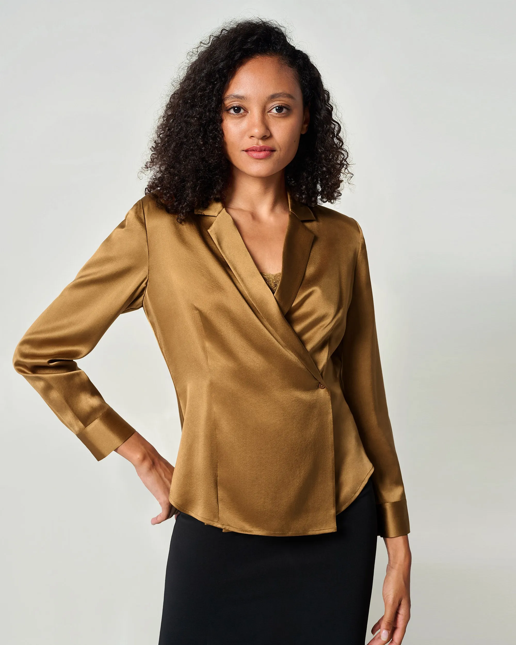 LILYSILK X MIM Silk Blazer Blouse