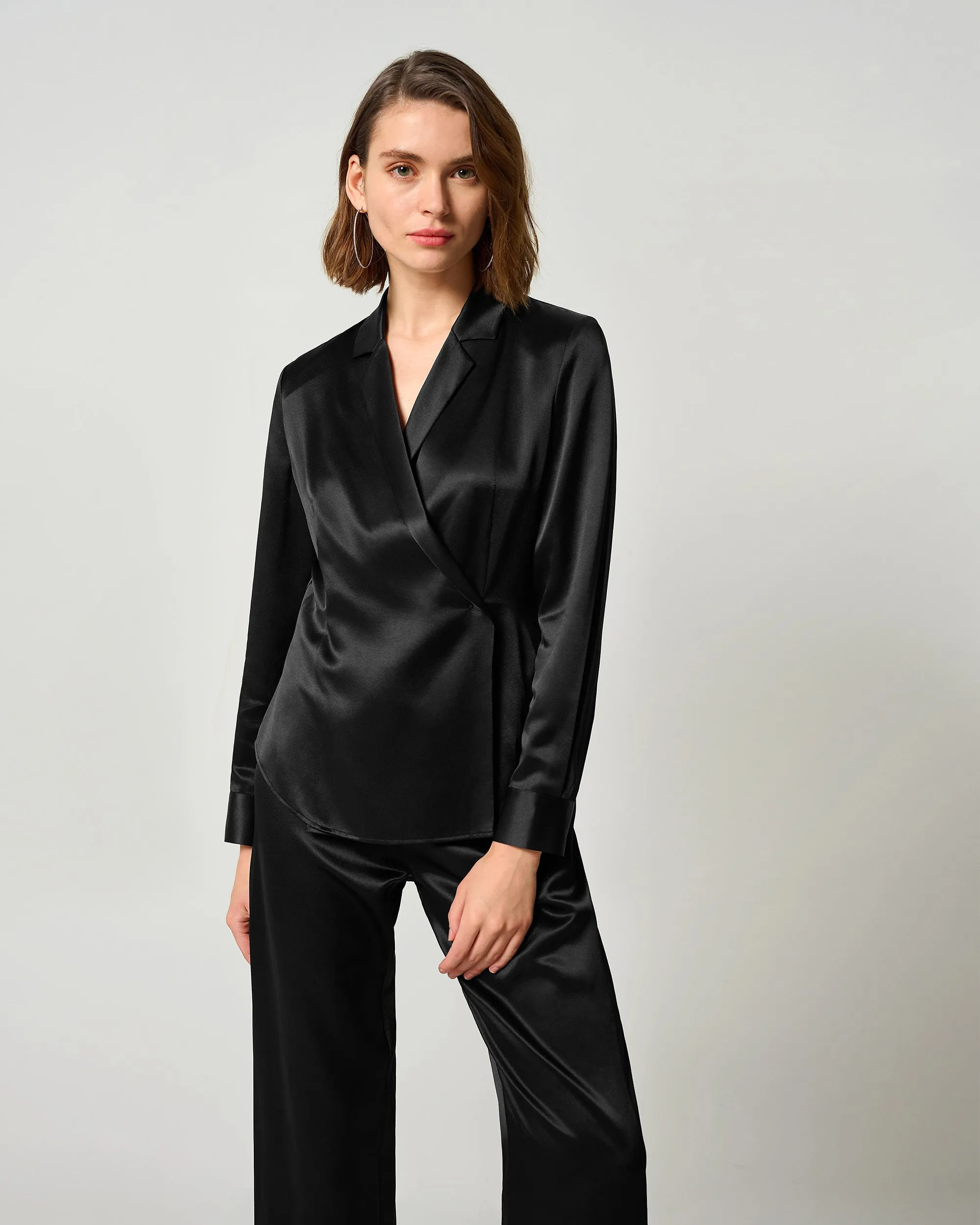 LILYSILK X MIM Silk Blazer Blouse