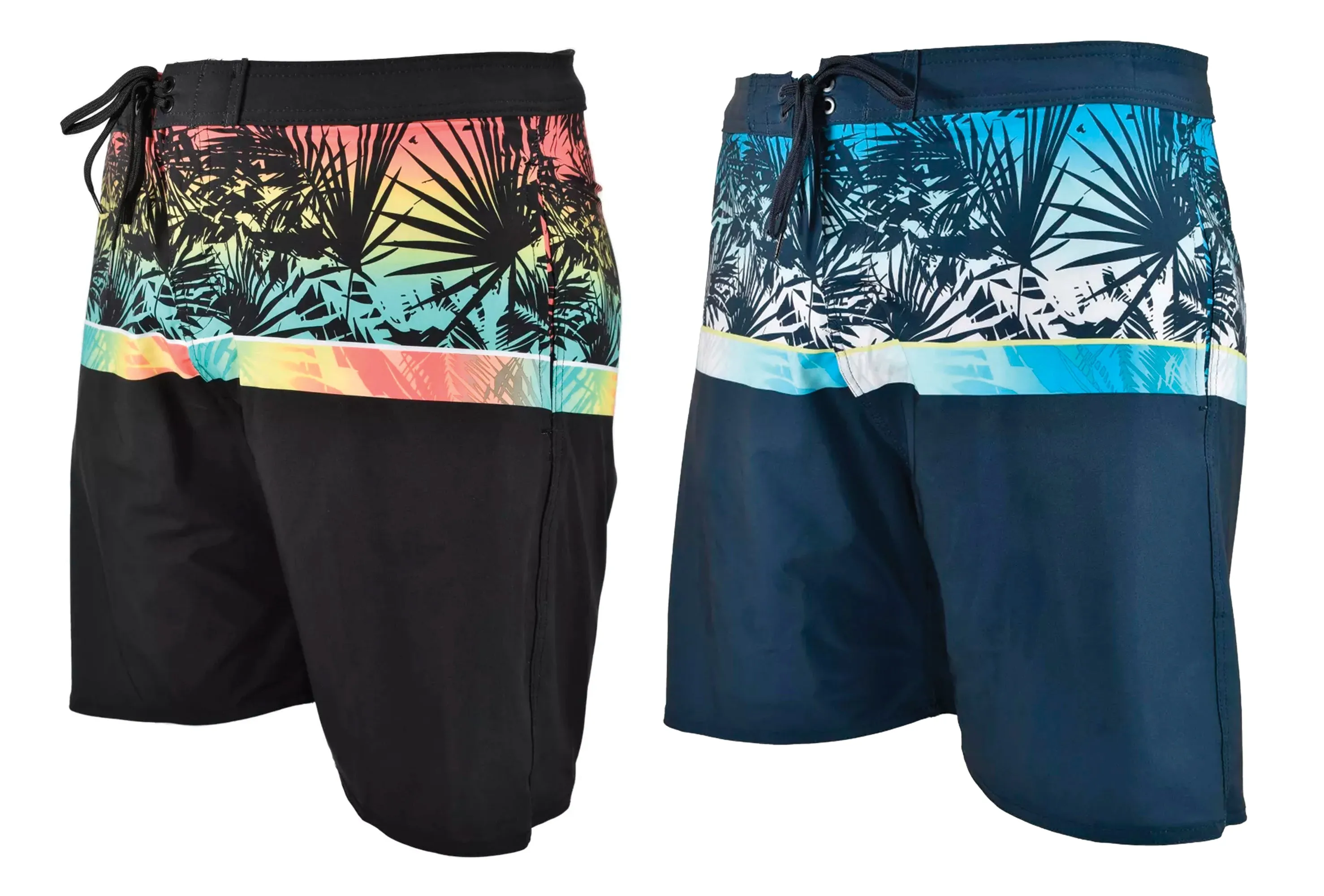 M-BS21 - Wholesale Men's Palm Leaf Print Board Shorts