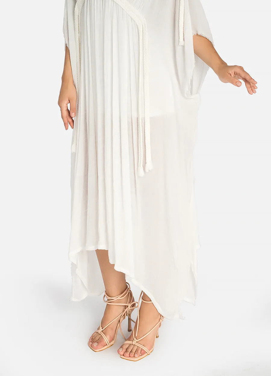 MECALA Women's Wrap V neck Beach Kaftan Dress Cover Up for Swimwear