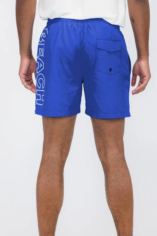 Men's Orange Surf & Beach Swim Trunks Board Shorts