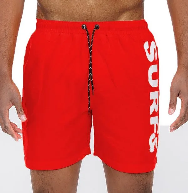 Men's Orange Surf & Beach Swim Trunks Board Shorts