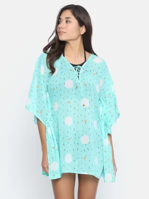 Neon Green Dash And Dot Kaftan - (Clearance - Final Sale)