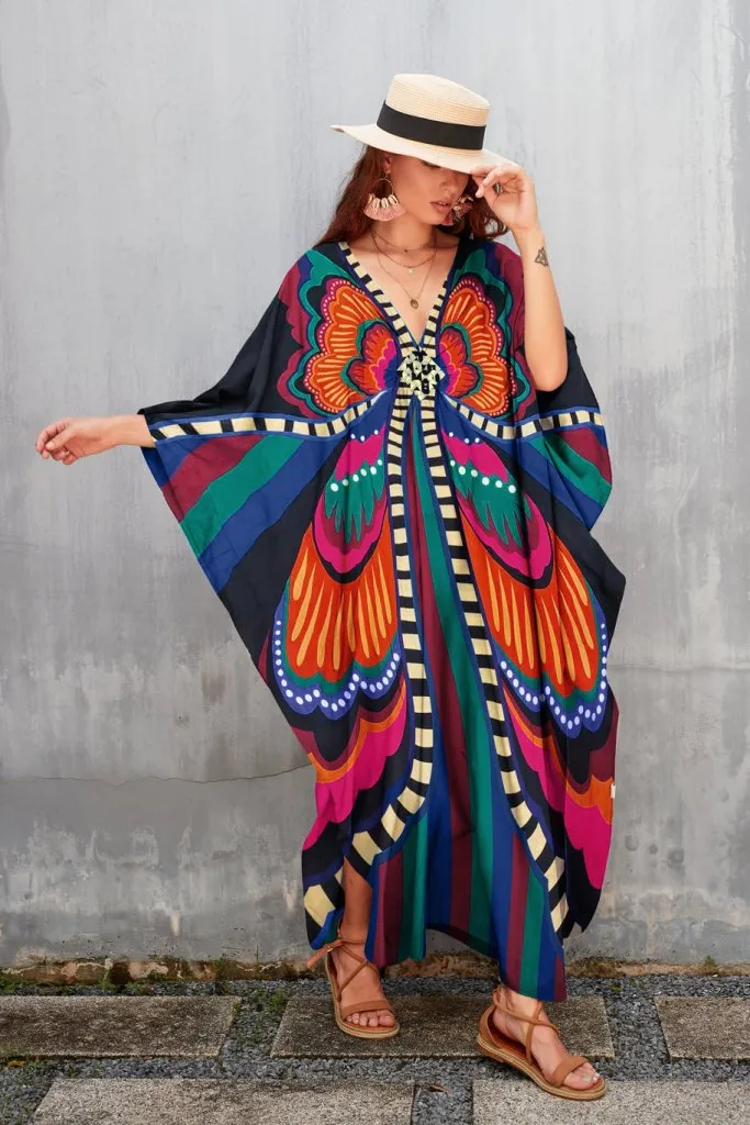Plus Size Caftan Beach Cover Ups Casual Dress
