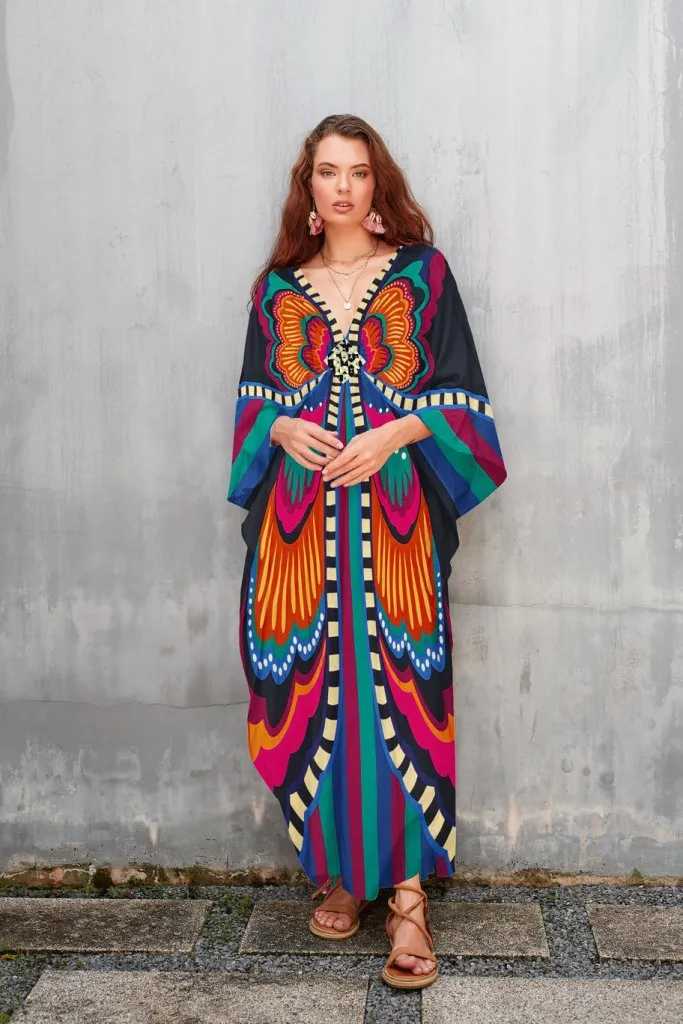 Plus Size Caftan Beach Cover Ups Casual Dress