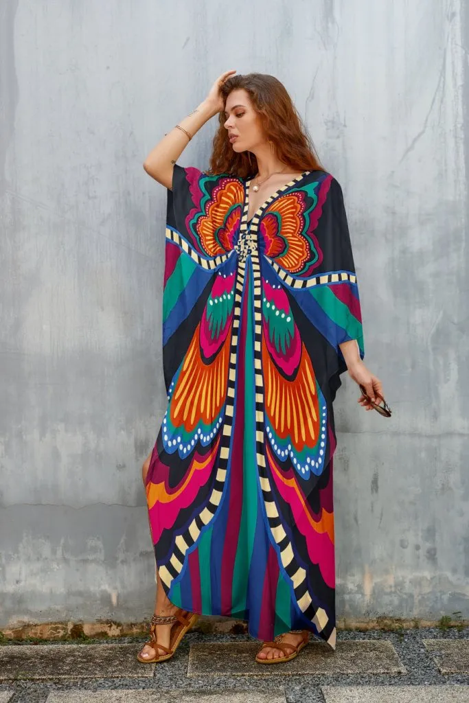 Plus Size Caftan Beach Cover Ups Casual Dress