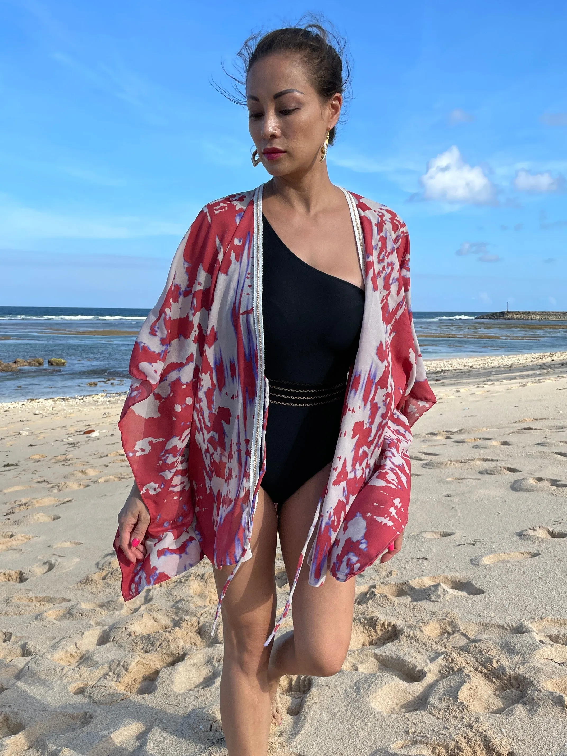 Radhika Abstract Print Women's Beach Kaftan