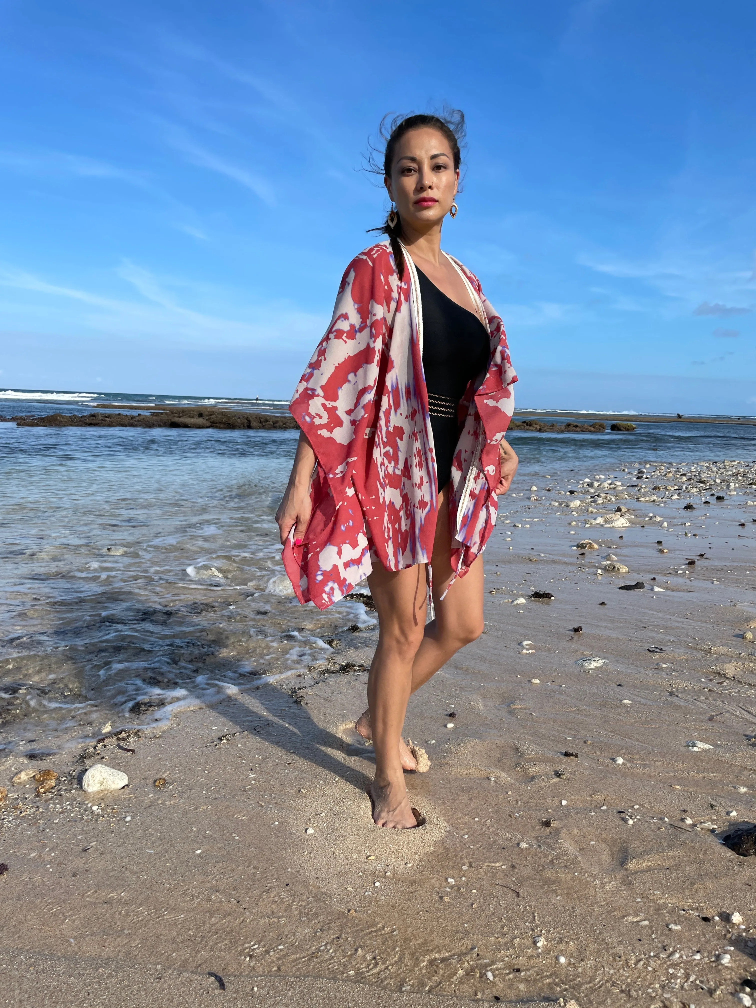 Radhika Abstract Print Women's Beach Kaftan