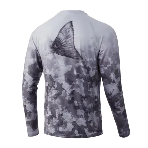 Refraction Fish Fade Pursuit Performance Shirt- Storm