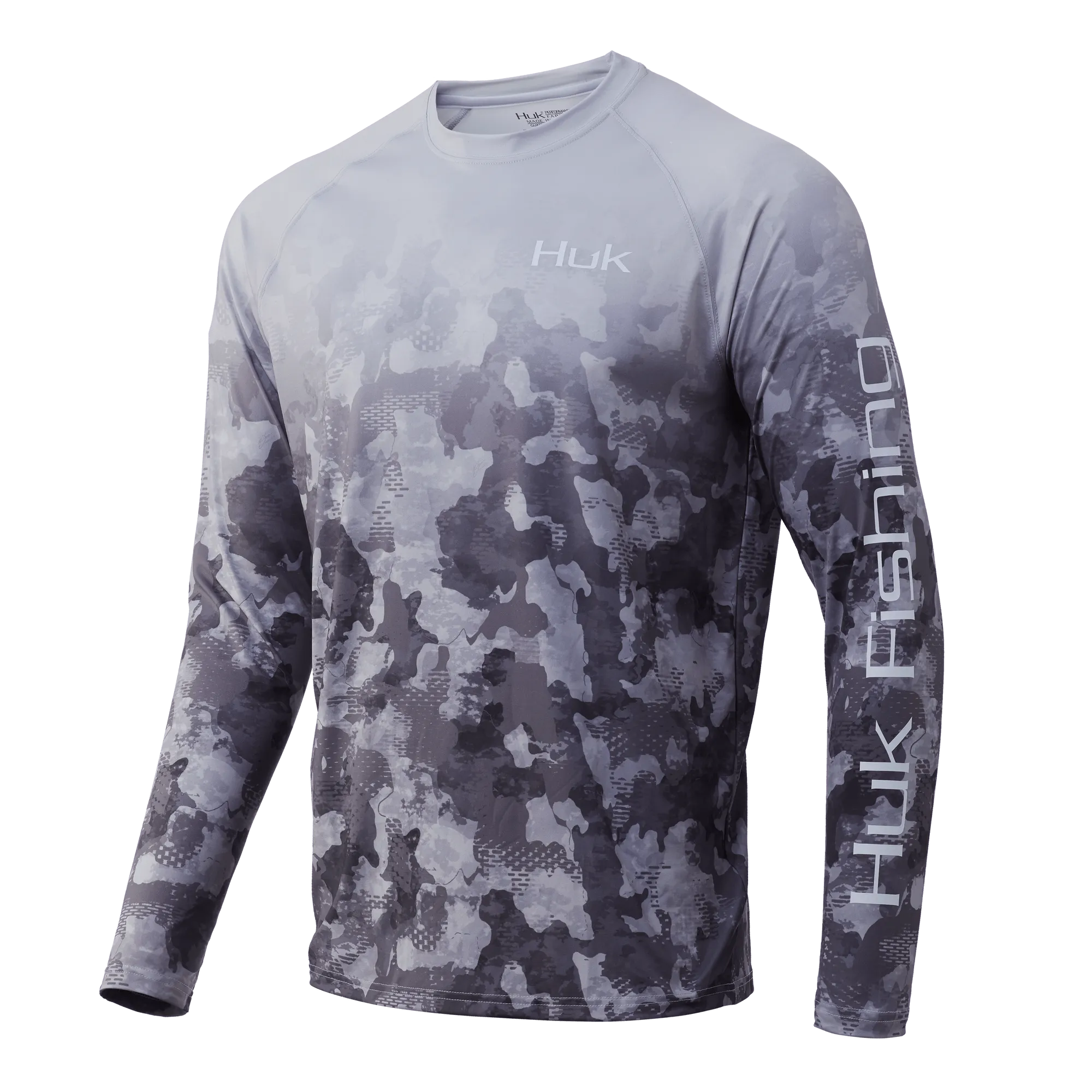 Refraction Fish Fade Pursuit Performance Shirt- Storm