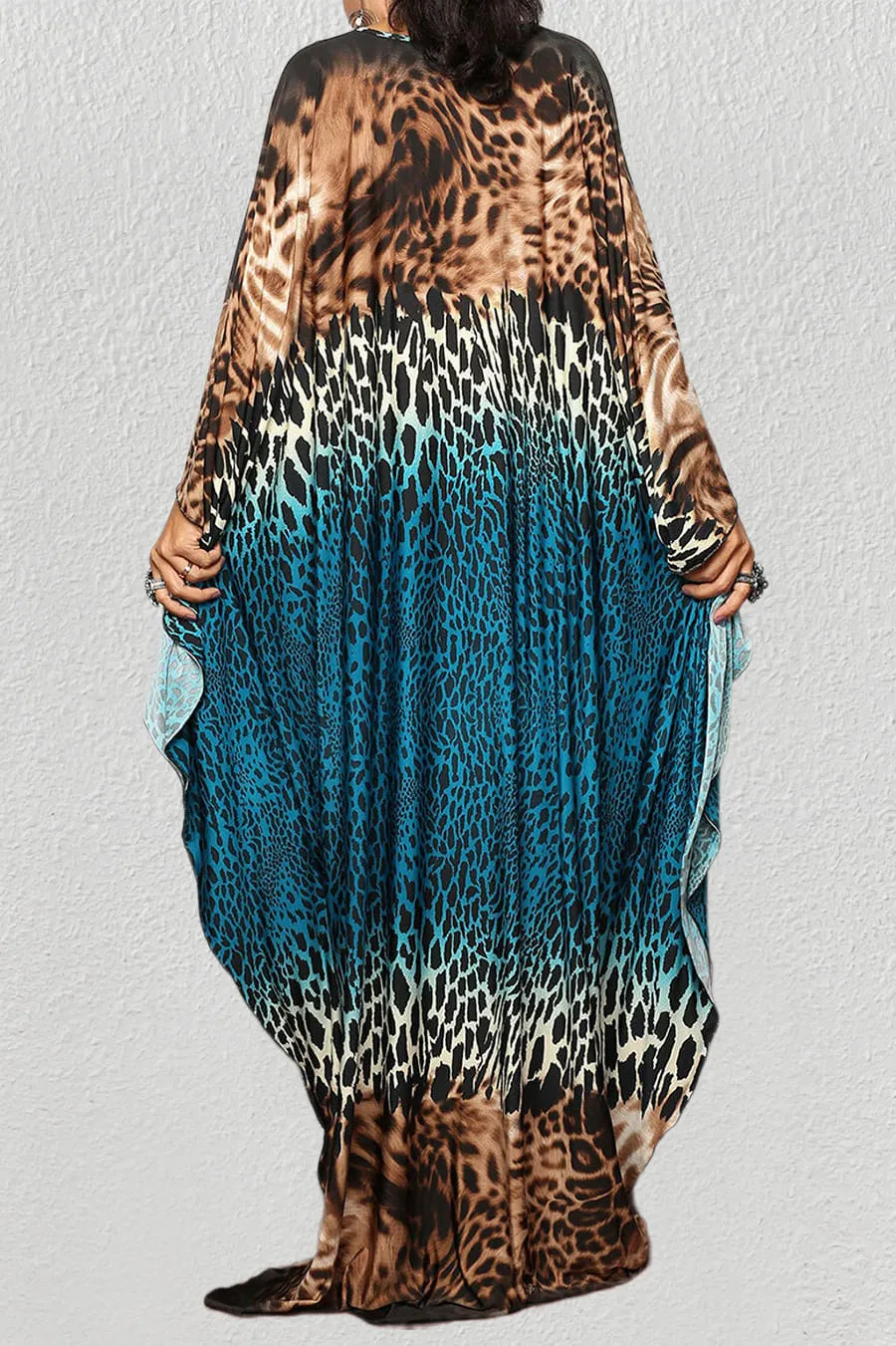 Stripe Pattern Kaftan Beach Cover Up