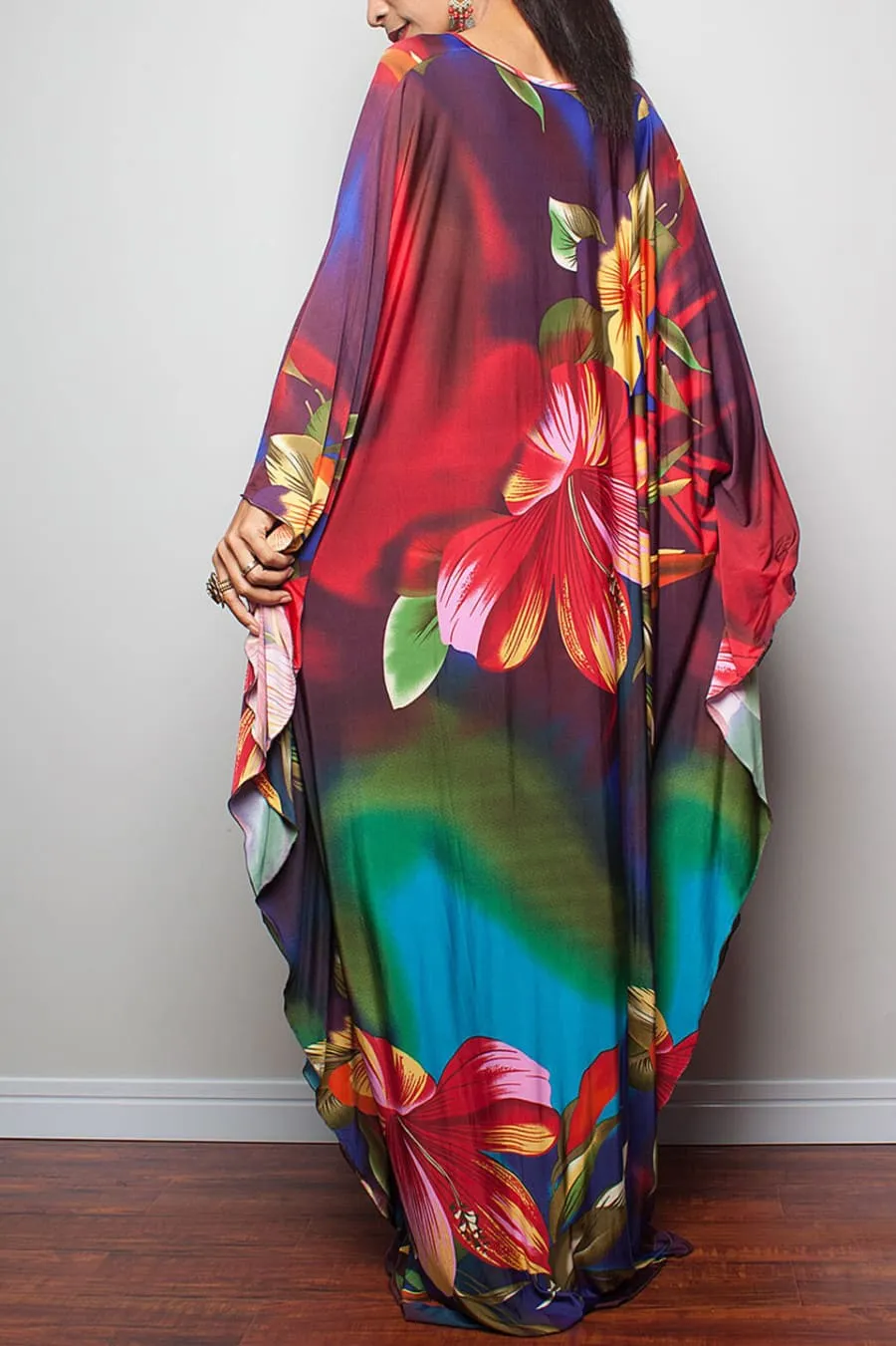 Stripe Pattern Kaftan Beach Cover Up