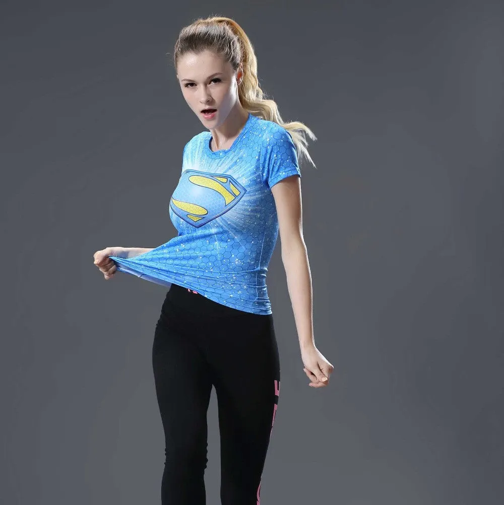 SUPERGIRL Compression Shirt for Women (Short Sleeve)