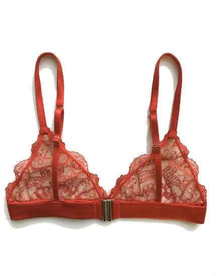 Tattoo Red Lace Triangle Bra