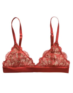 Tattoo Red Lace Triangle Bra
