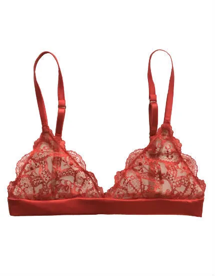 Tattoo Red Lace Triangle Bra
