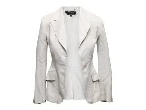 Vintage White Gucci 2002 Tom Ford Era Silk Blazer Size IT 40